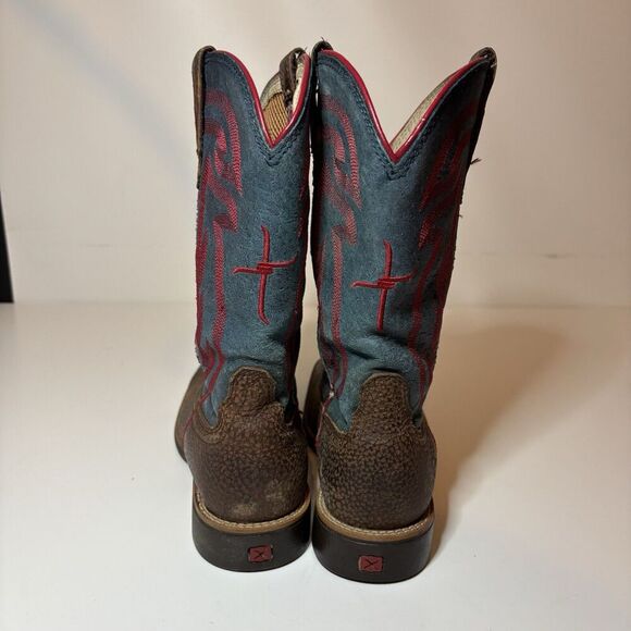 Twisted X Hooey Youth size 5.5 M Cowboy Boots Leather Square Toe YHY0008 - Picture 8 of 11
